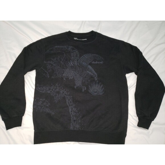Maharishi Sweatshirt Mens Large Black Hemp Cotton Embroidered Winter Eagle - Picture 2 of 12